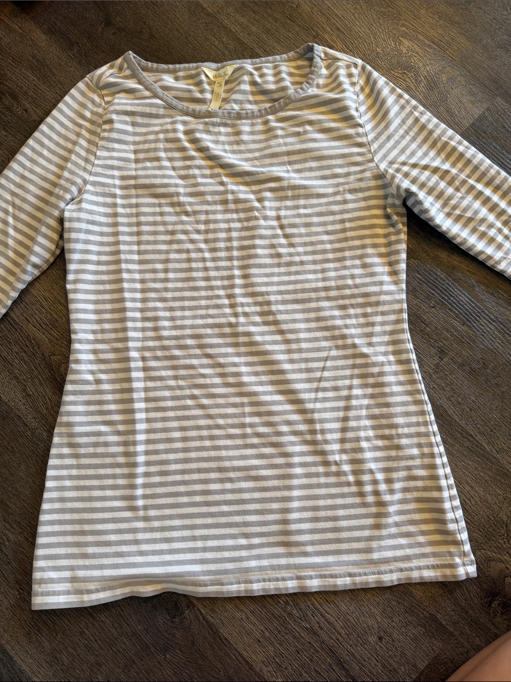 Matilda Jane Joanna Gaines Gray & White Striped Long Sleeve Tee